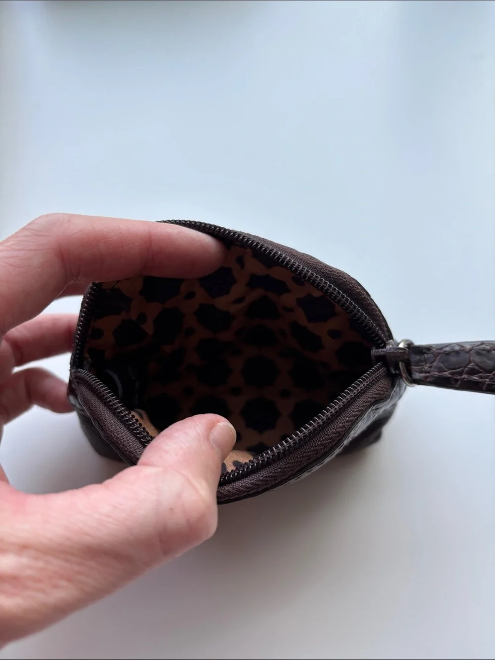 Brighton Dark Brown Pebbled Leather Heart Coin Wallet or Jewelry Bag